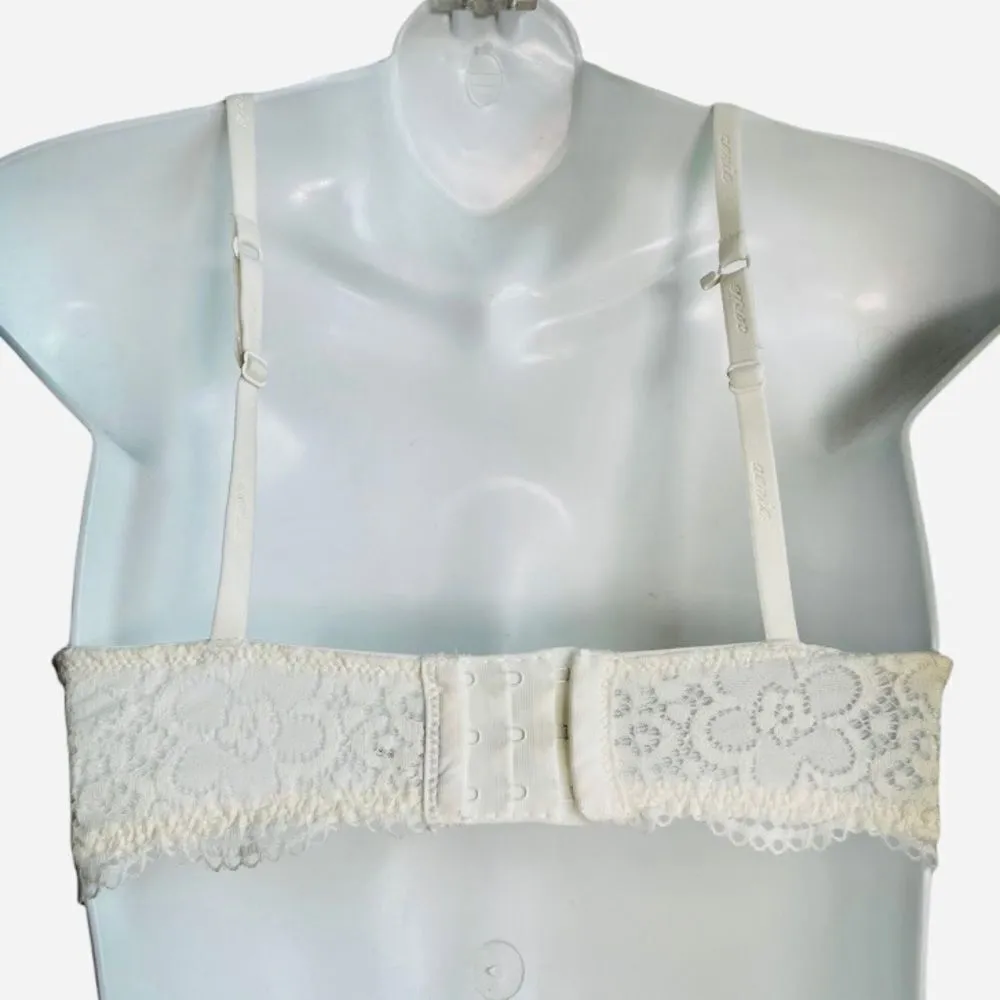 Aerie Demi Push Up Floral Lace 32D Bra Ivory White - Image 9