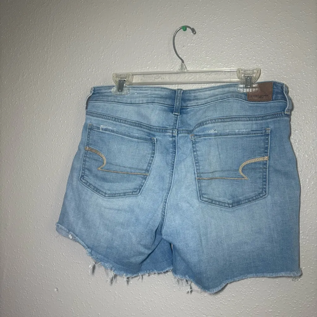 American Eagle Women's Next Level Stretch Denim Jean Shorts Size 0 High V-Rise - Image 2