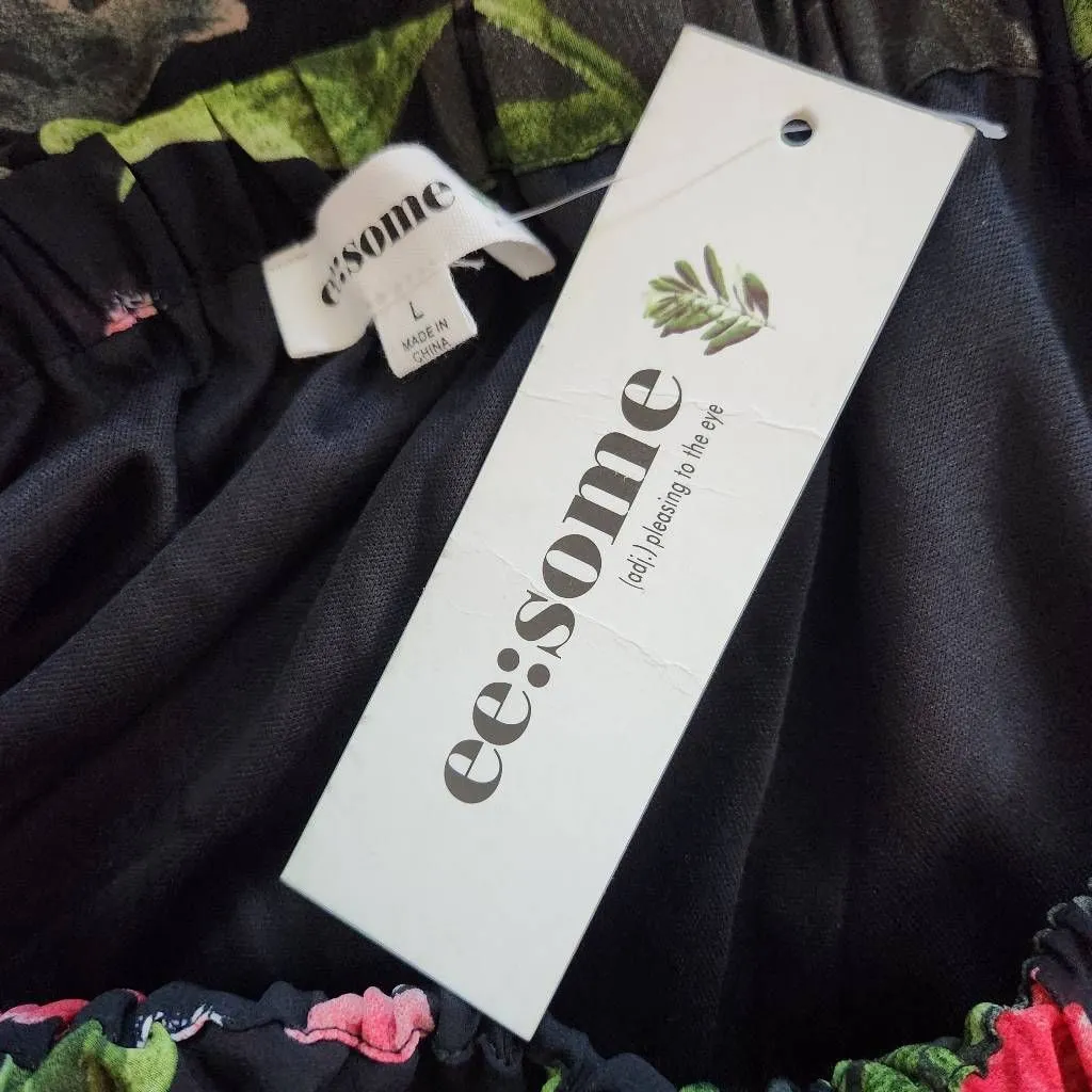 ee:some Red Floral One Shoulder Dress NWT Size Large Wedding Guest Dress - Image 9