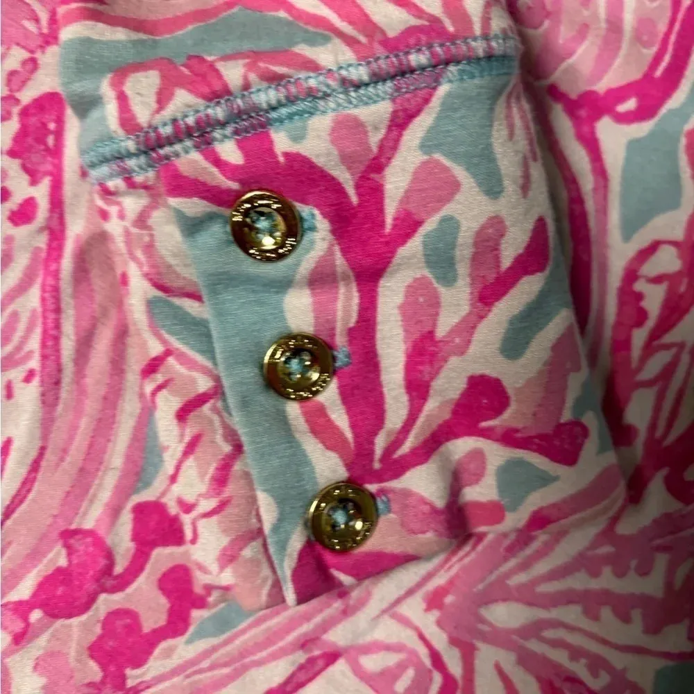 LILLY PULITZER Sophie Dress Seasalt Blue Shell We Dance  3/4 Sleeve Size XS - Image 6