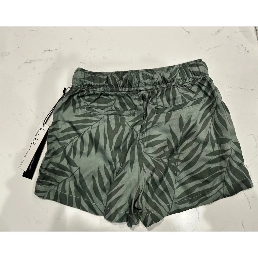 Nicole Miller New York Green Palm Print High Waist Shorts S - Image 2