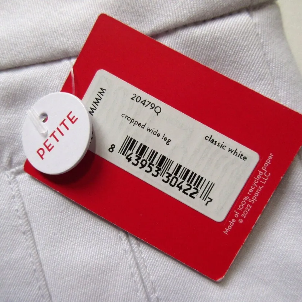 NWT SPANX 20479Q Cropped Wide Leg in White Pull-on Shaping Pants M Petite - Image 3
