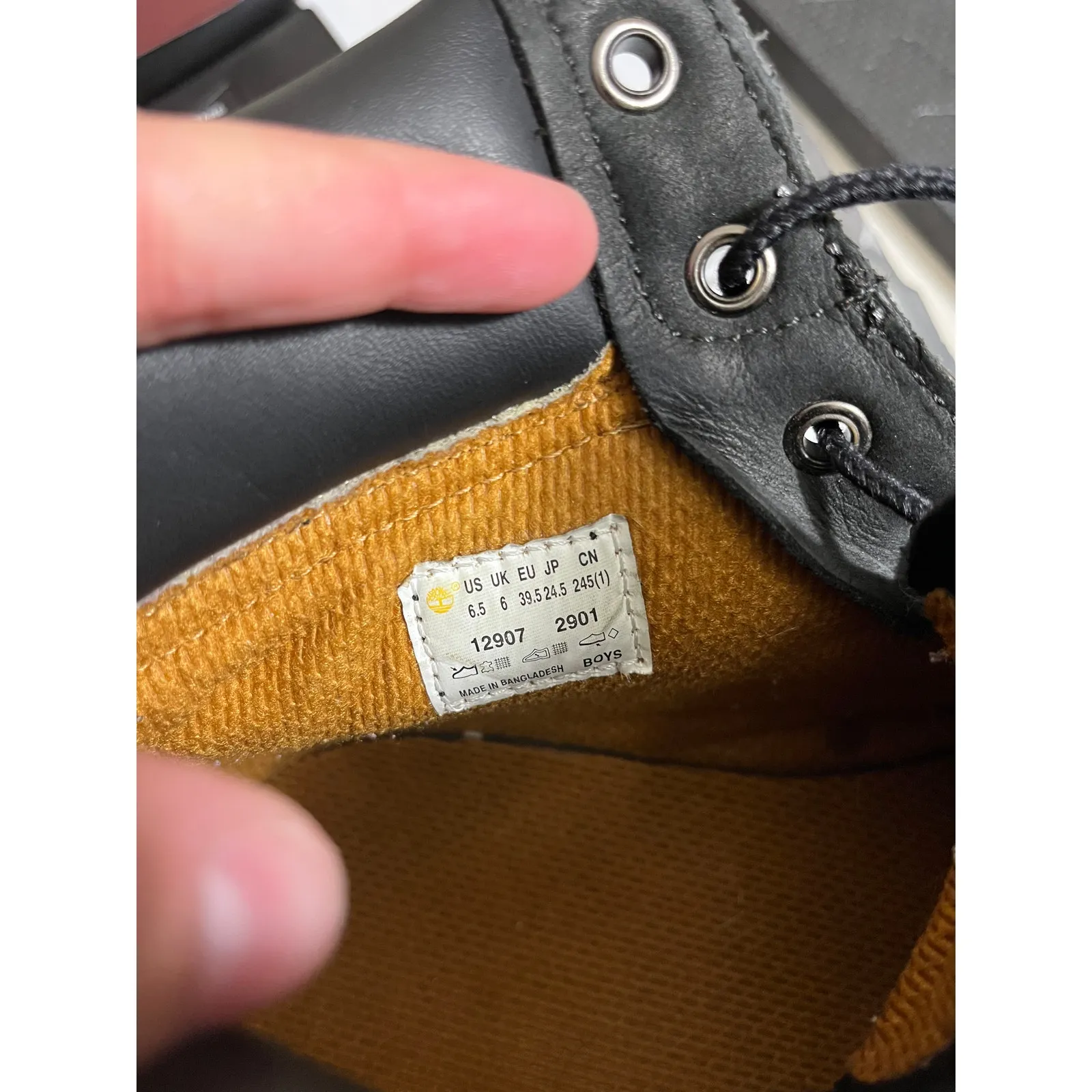 Timberland Black Leather Suede Waterproof Lace Up Boots Kids 6.5 Womens‎ 7.5 - Image 8