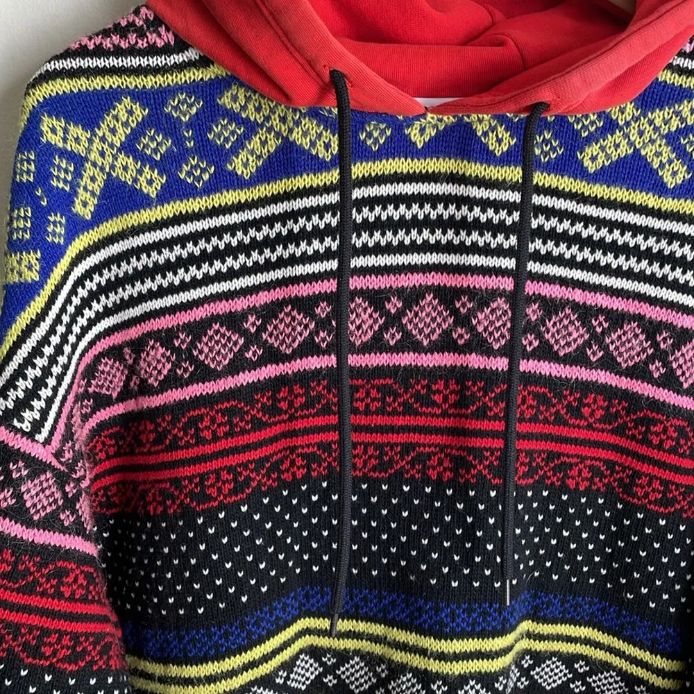 MSGM Sweater Hoodie In Multi Red Size XS - Image 9