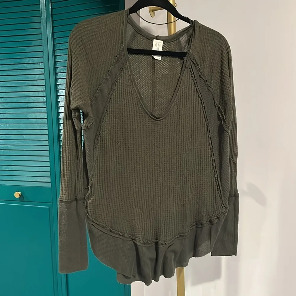 Free People Catalina Thermal Top Olive Green Long Sleeve Top XS - Image 5