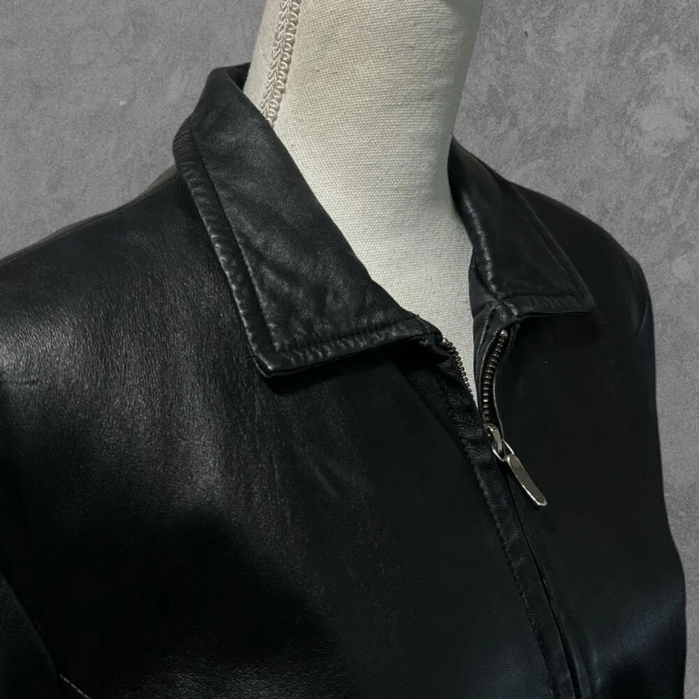 WILSONS LEATHER | Natalie Thinsulate Genuine Leather Jacket Full Zip Black L - Image 4