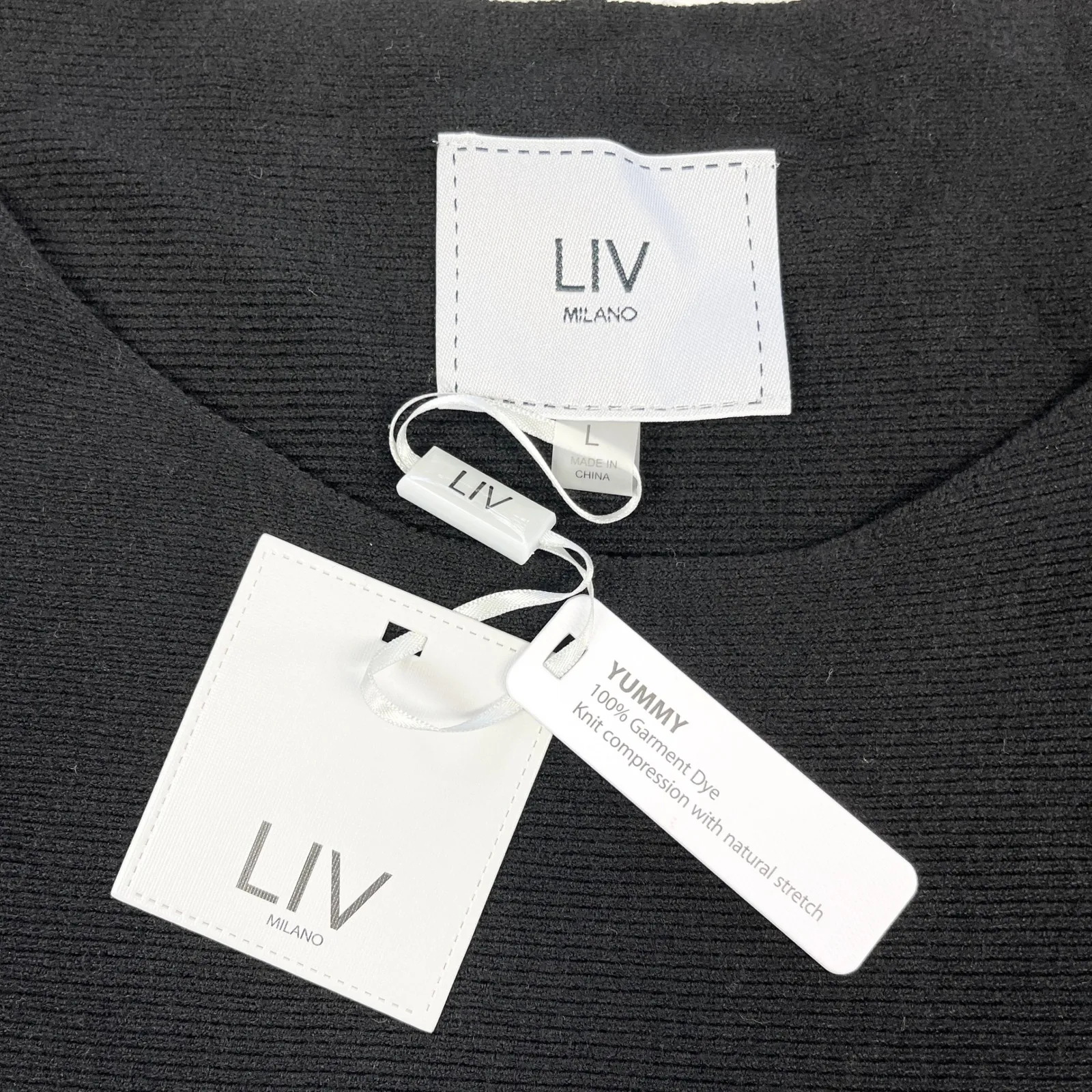 Liv Milano Women Sweater Large Softcore Clean Girl Quiet Luxury Preppy Studded Black - Image 5