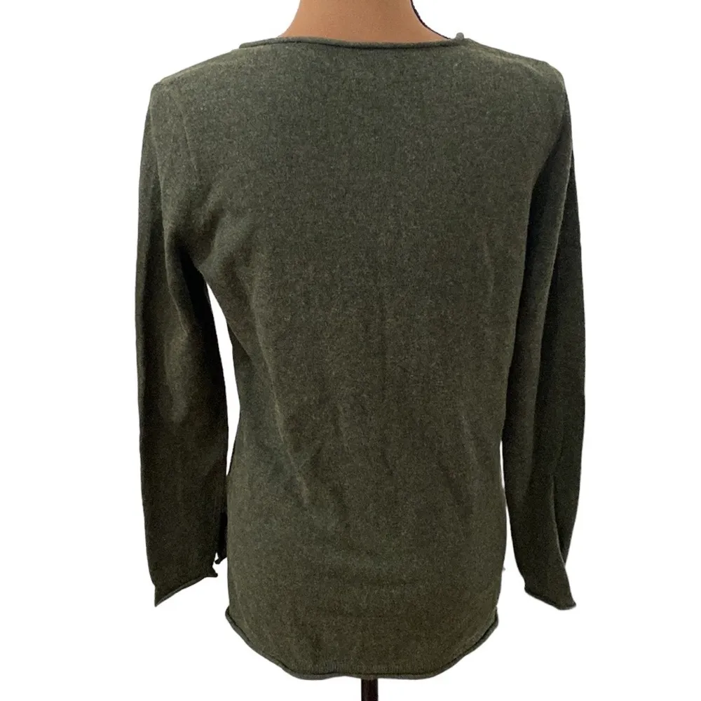 J Crew Factory olive green plush wool blend center rib v - Image 2