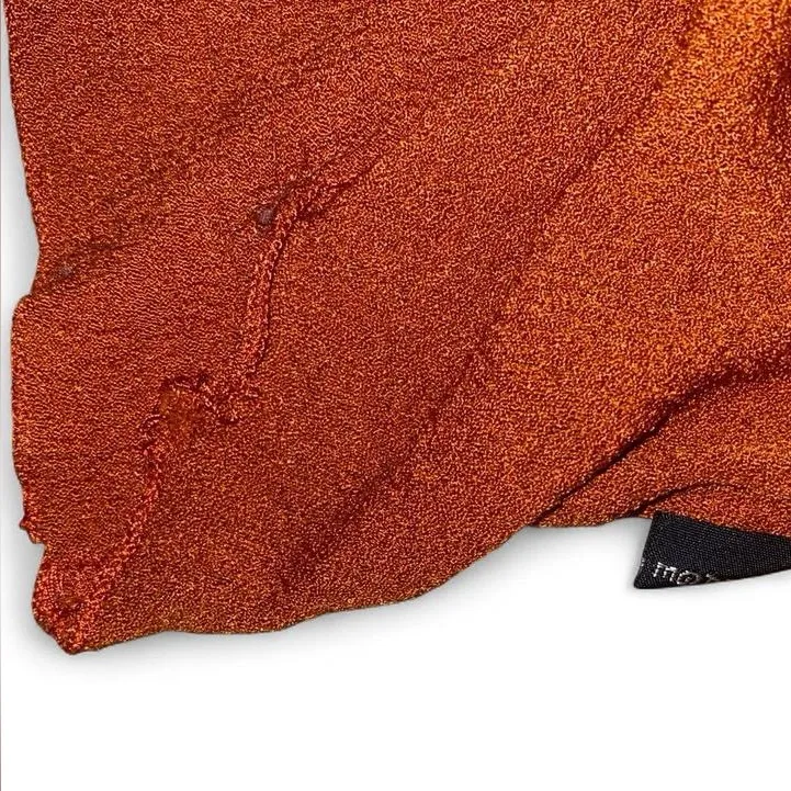 Y2k burnt orange long sleeve bell sleeve top with ruched detail - Image 7