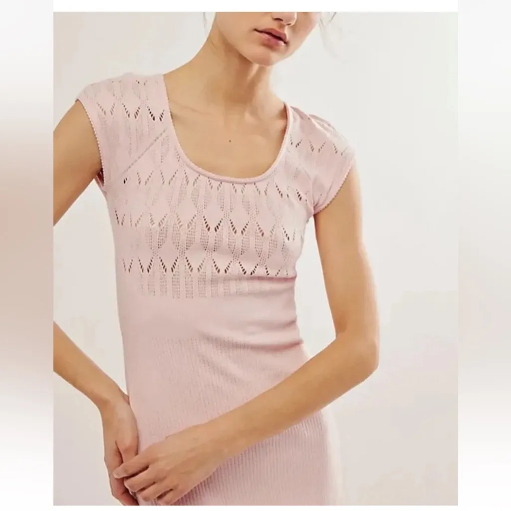 Free People‎ Robin Seamless Midi Dress Pink Size XS/S NWT - Image 2