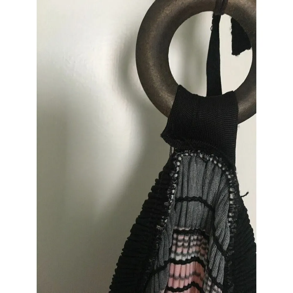 Magic Women's Striped Maxi Dress Tie Neck Size Medium - Image 5