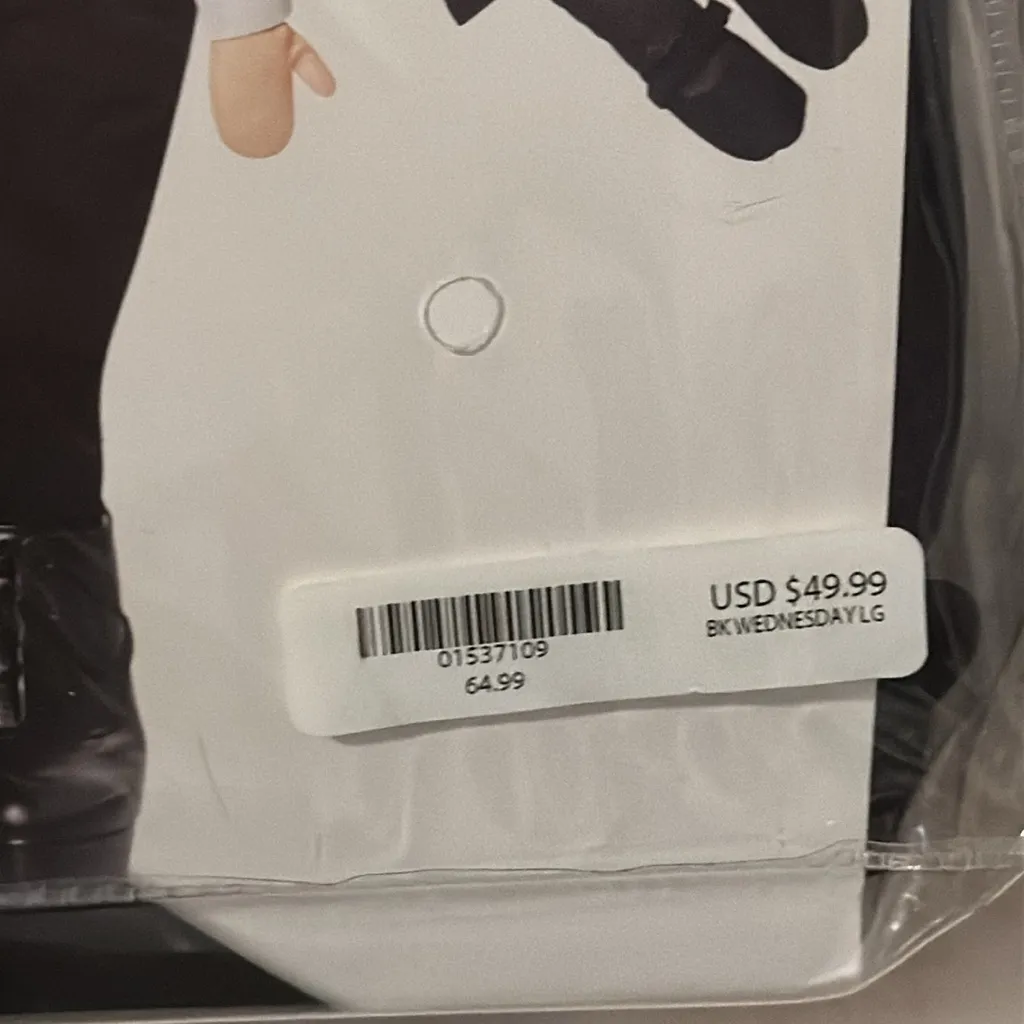 Wednesday Adams Adult Costume Includes Dress & Doll Women’s L Large 12-14 - Image 4