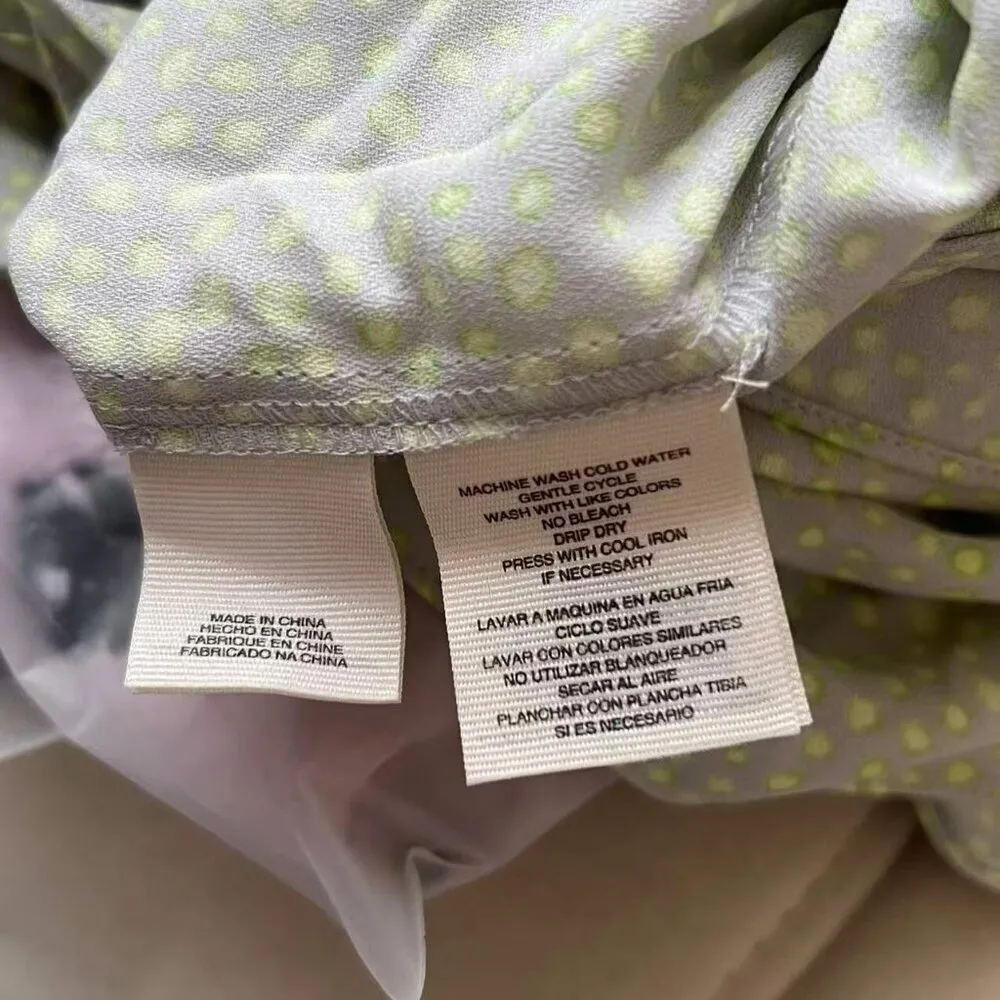 Rachel Roy Womens Romper Tank Short Green Yellow Polka Woven Pleated Jumpsuit XL - Image 12