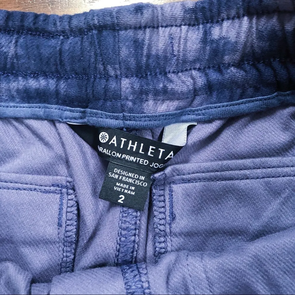 Athleta • Farallon printed jogger pant tie dye Medieval Violet purple knit - Image 4