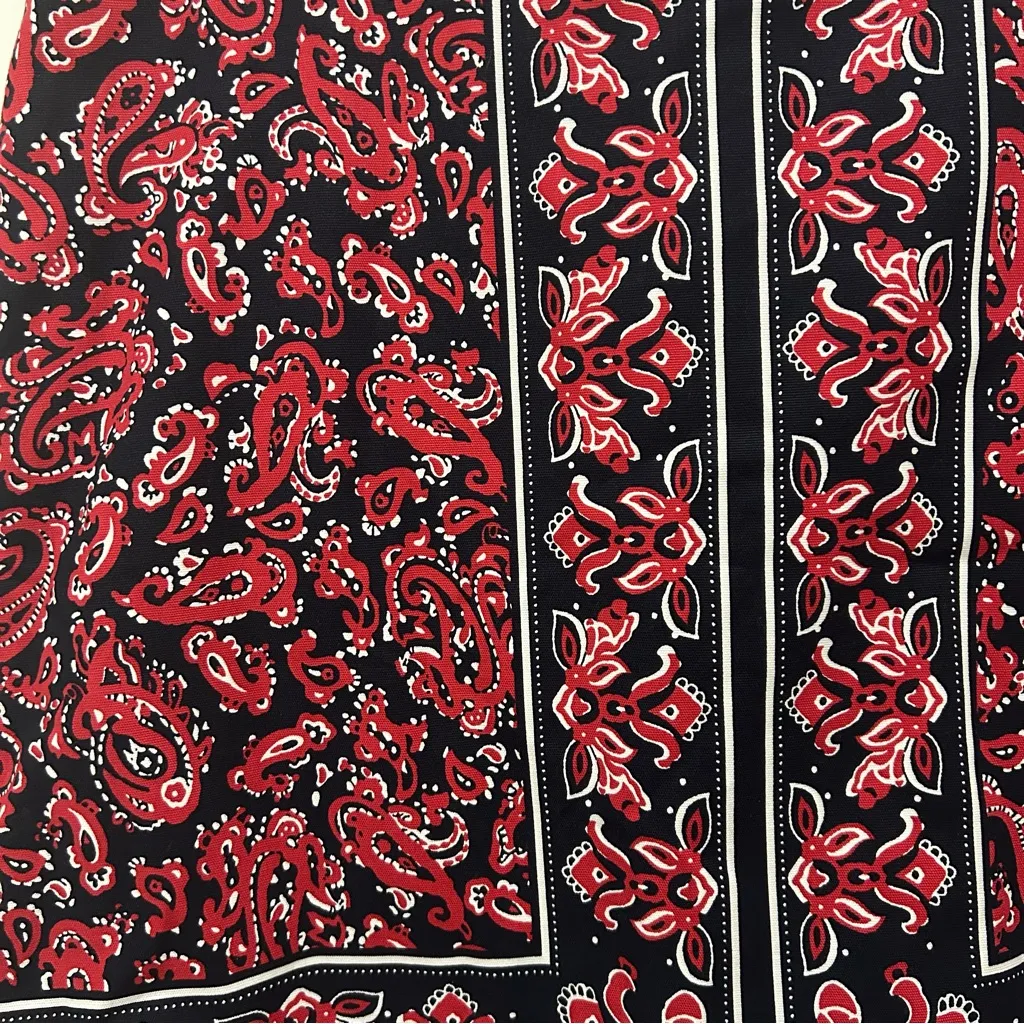Talbots Red Black Paisley Bandana Print‎ Skirt 16P NWT - Image 4