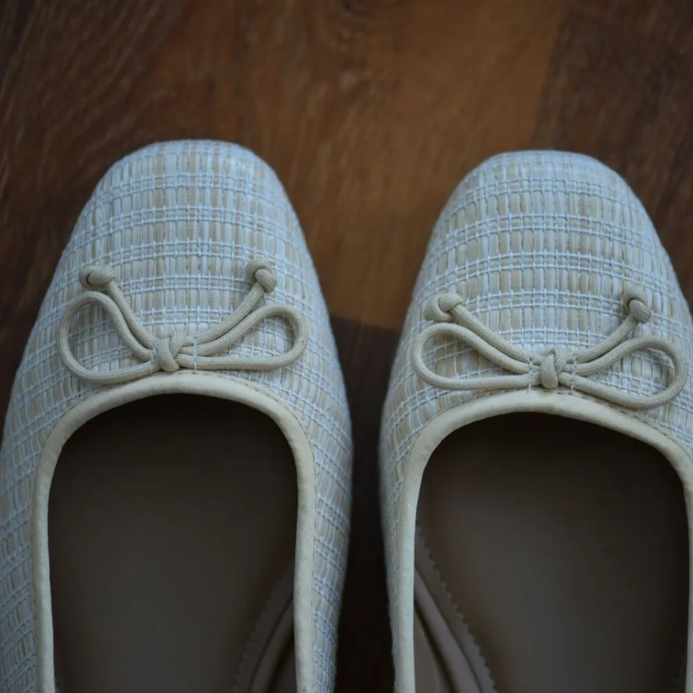 Steve Madden Seemly Woven Ballet Flats Women’s 10 Yellow Beige Mary Jane NEW - Image 2