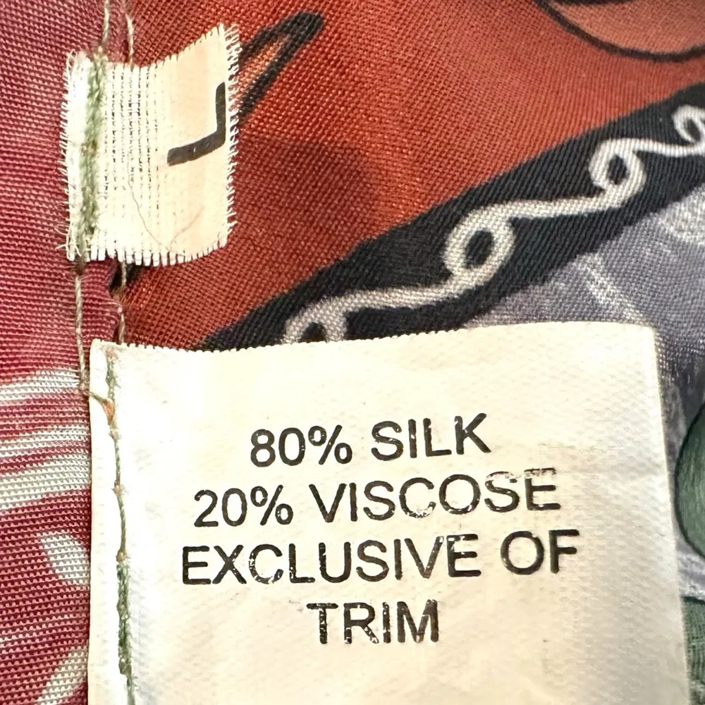 Vintage 90s Silk True Wrap Midi Skirt Size Large Bohemian Hippie 70s India Gypsy Brown - Image 11