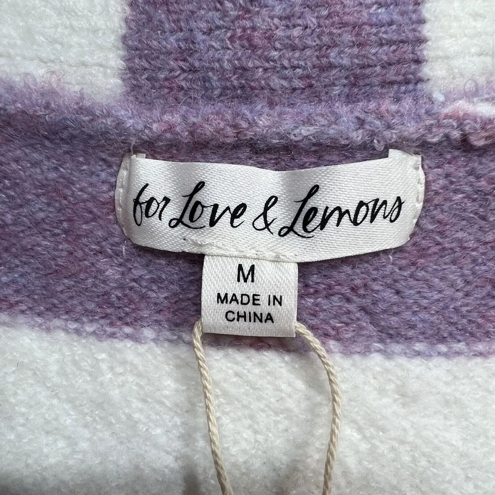 For Love and Lemons Purple Stripe Sleeveless Cropped‎ Sweater Vest Medium New - Image 6