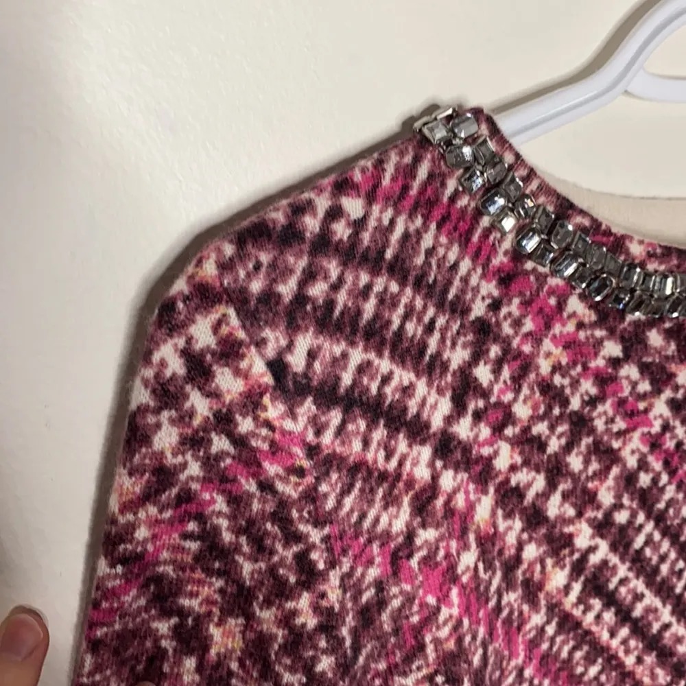 Talbots jewel neck cashmere Glenn plaid sweater size M - Image 5