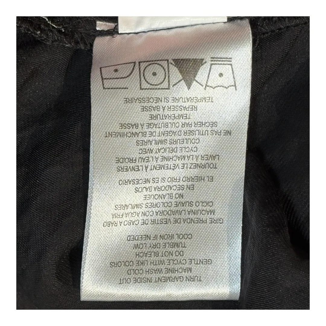 Ellen Tracy Satin Top V-Neck Embellished Roll Tab Sleeve Black Women Size‎ XL - Image 11