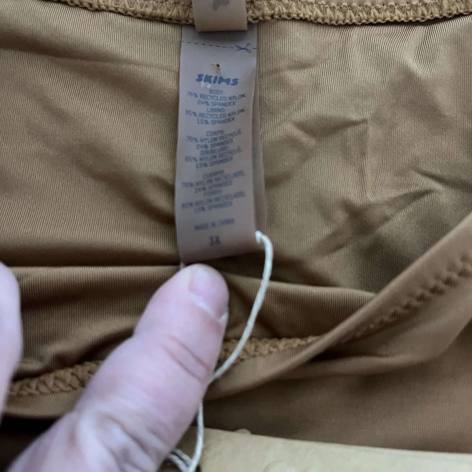 NWT Skims Bikini Bottoms Dipped Tie Sides Almond Color Women's Size 3XL - Image 4