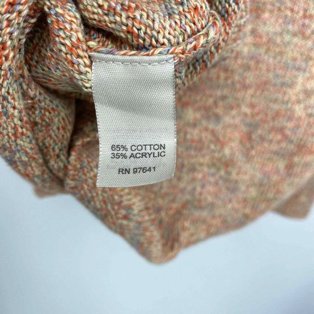 J. Jill Cardigan Sweater Womens XS Peach Knit 3/4 Sleeve‎ Mother of Pearl Button Orange - Image 6