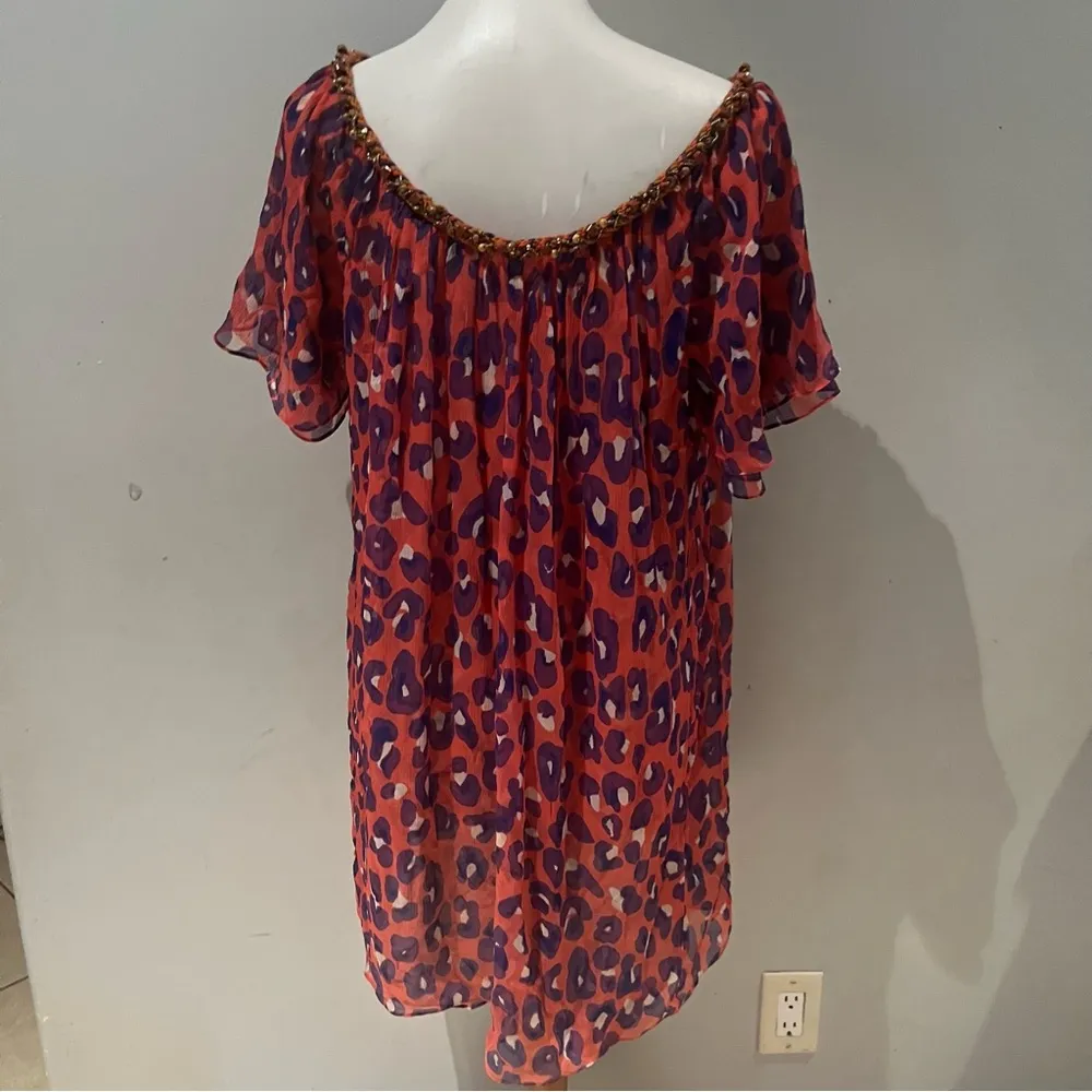 DVF | Pink Cheetah Sheer Dress - Image 2