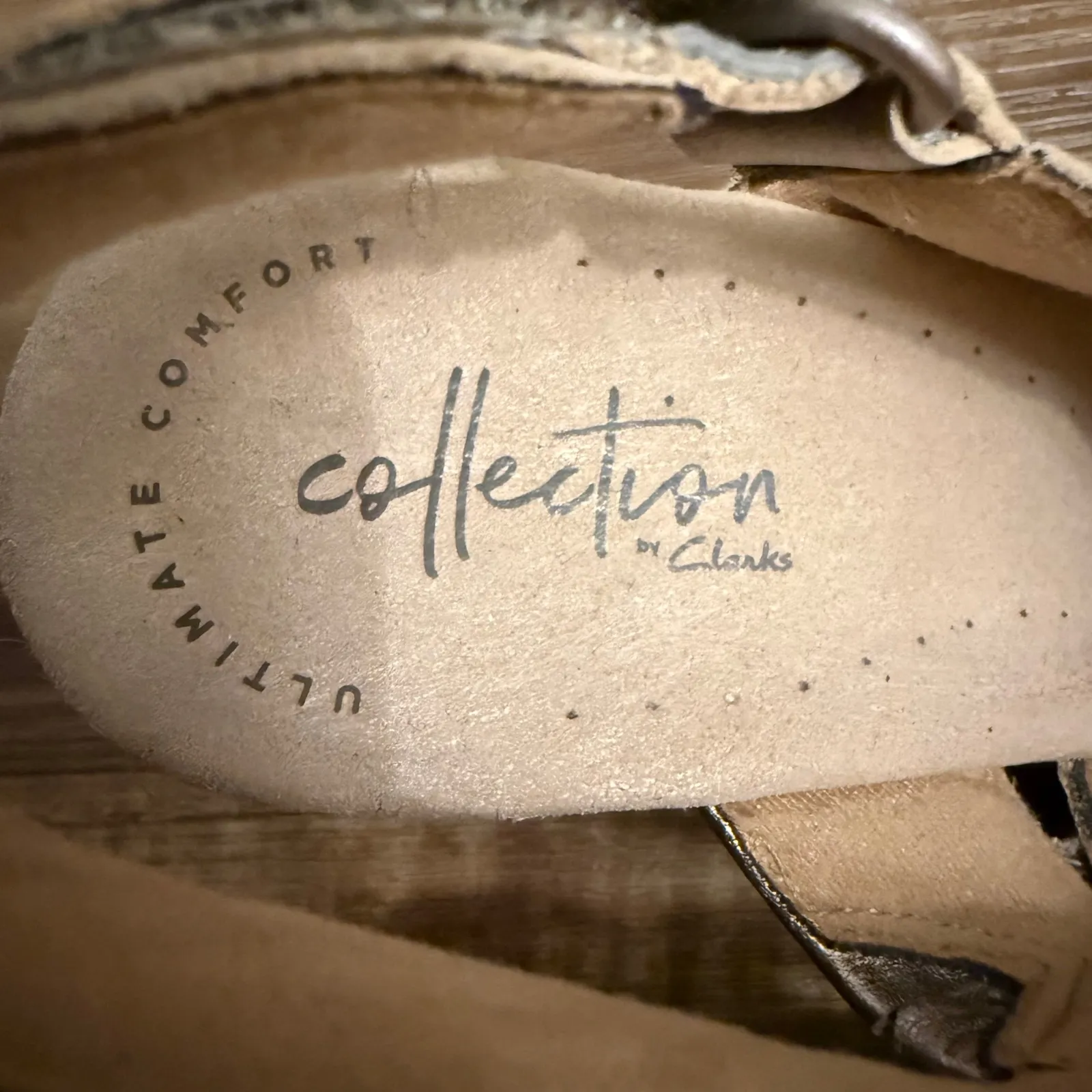 Clarks Collection Lafley Krissy Pewter Wedge Sandals‎ Espadrille Slingback Sz 7 - Image 5