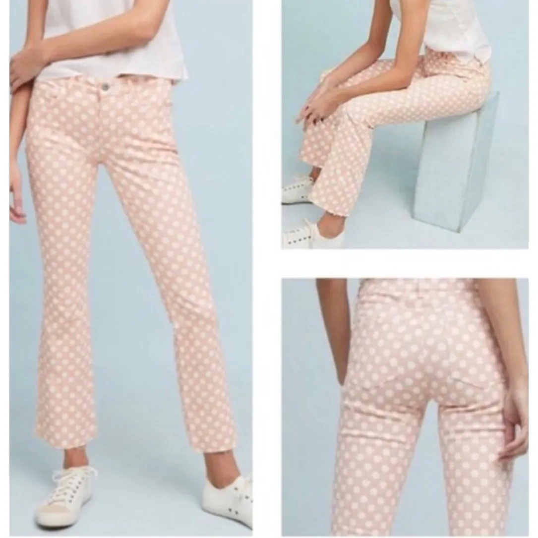 Pilcro and the Letterpress Anthropologie High Rise Bootcut Polka Dot Jeans Sz 27 - Image 2
