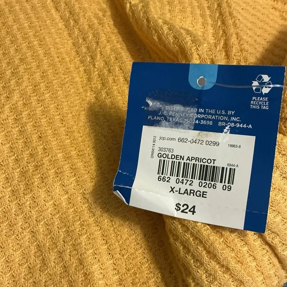 Arizona Jean Company Yellow Ribbed Peplum Blouse - Image 3