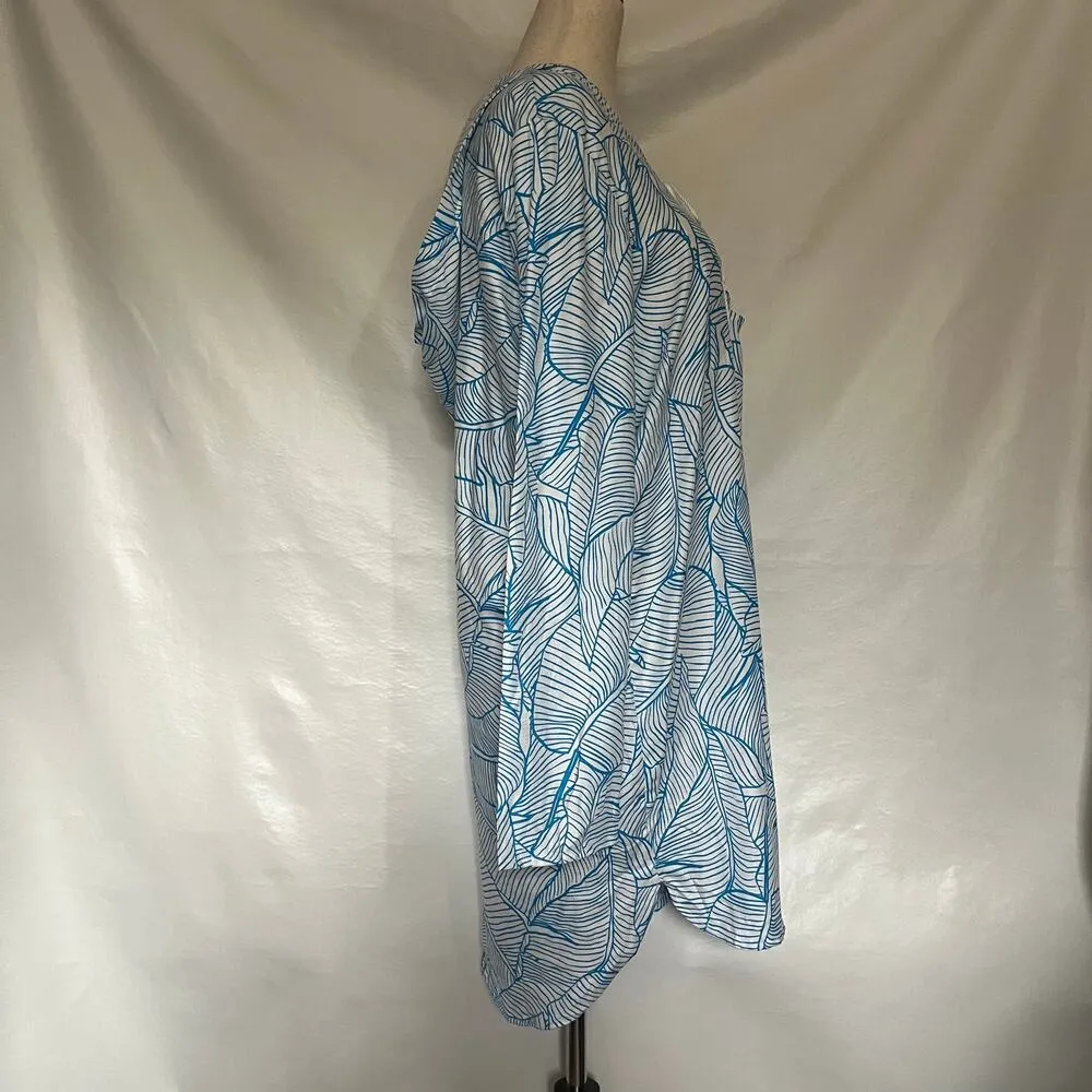 Charlie Holiday Coco Mini Womens Dress Size 6 Swim Coverup aqua Leaves Coastal - Image 4