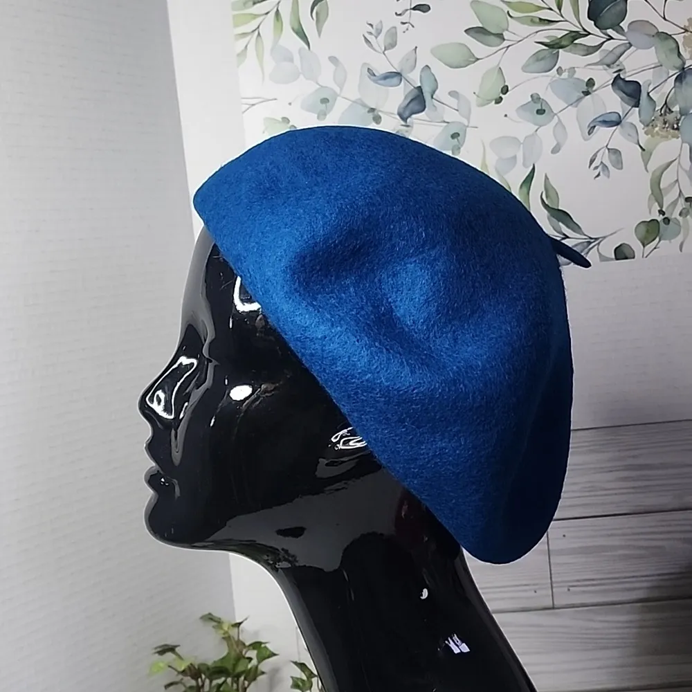 Royal Blue French Style Beret Hat Adjustable NWT - Image 4