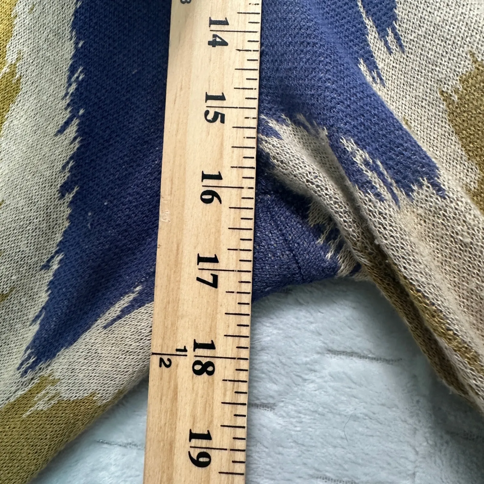 Peruvian Connection Women Ikat Wide Leg Pants XL Blue Beige Pima Cotton Boho - Image 7