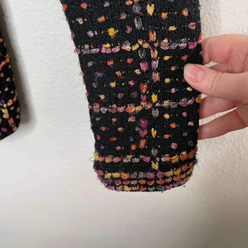 St. John Womens Tweed Knit Multicolor Blazer Jacket Front Pockets  Size 2 - Image 7