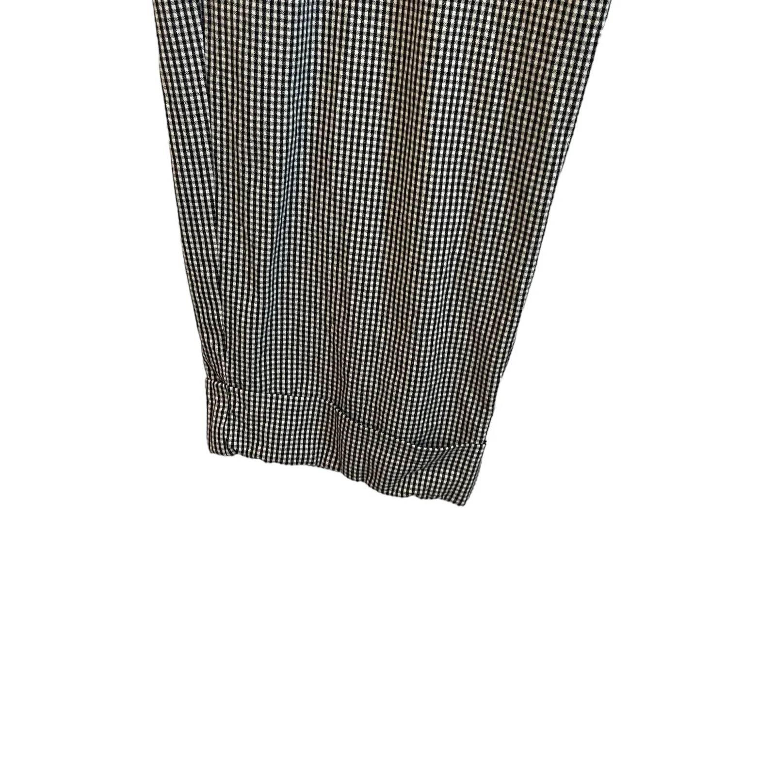 J Jill Women Ankle Pants 16 Petite‎ Stretch Black White Checked Preppy Coastal - Image 5