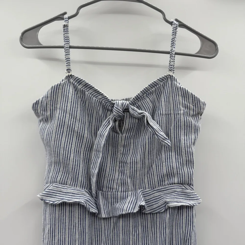 RTR Stylestalker Bella Blue & White Striped Sleeveless Knot Sheath Midi Dress XS - Image 2