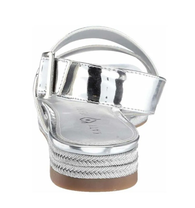Katy Perry The Lenore Silver Flat Sandals 7.5 NIB - Image 5