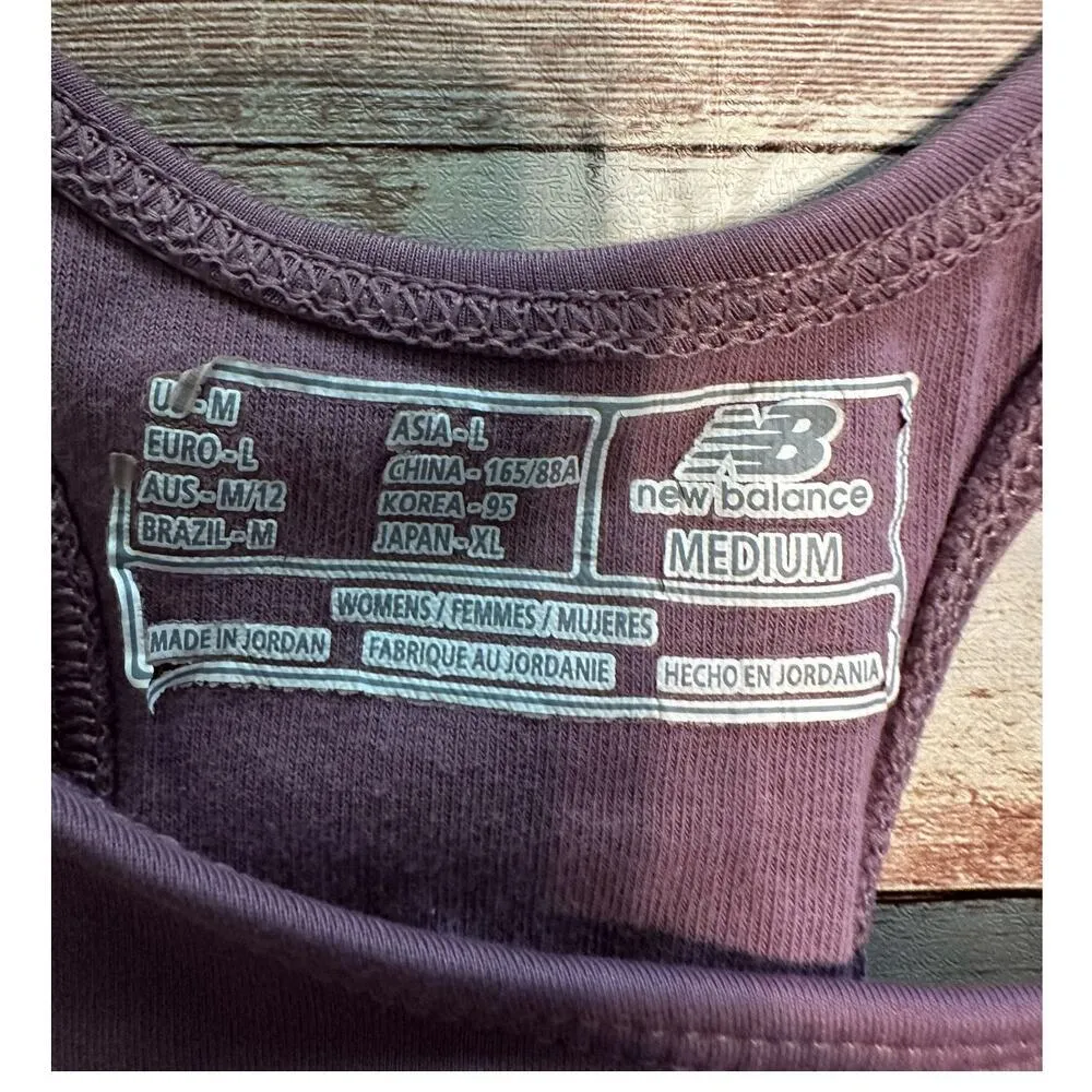 New Balance Sports Bra Size Medium Purple Athleisure Yoga Active Workout - Image 3