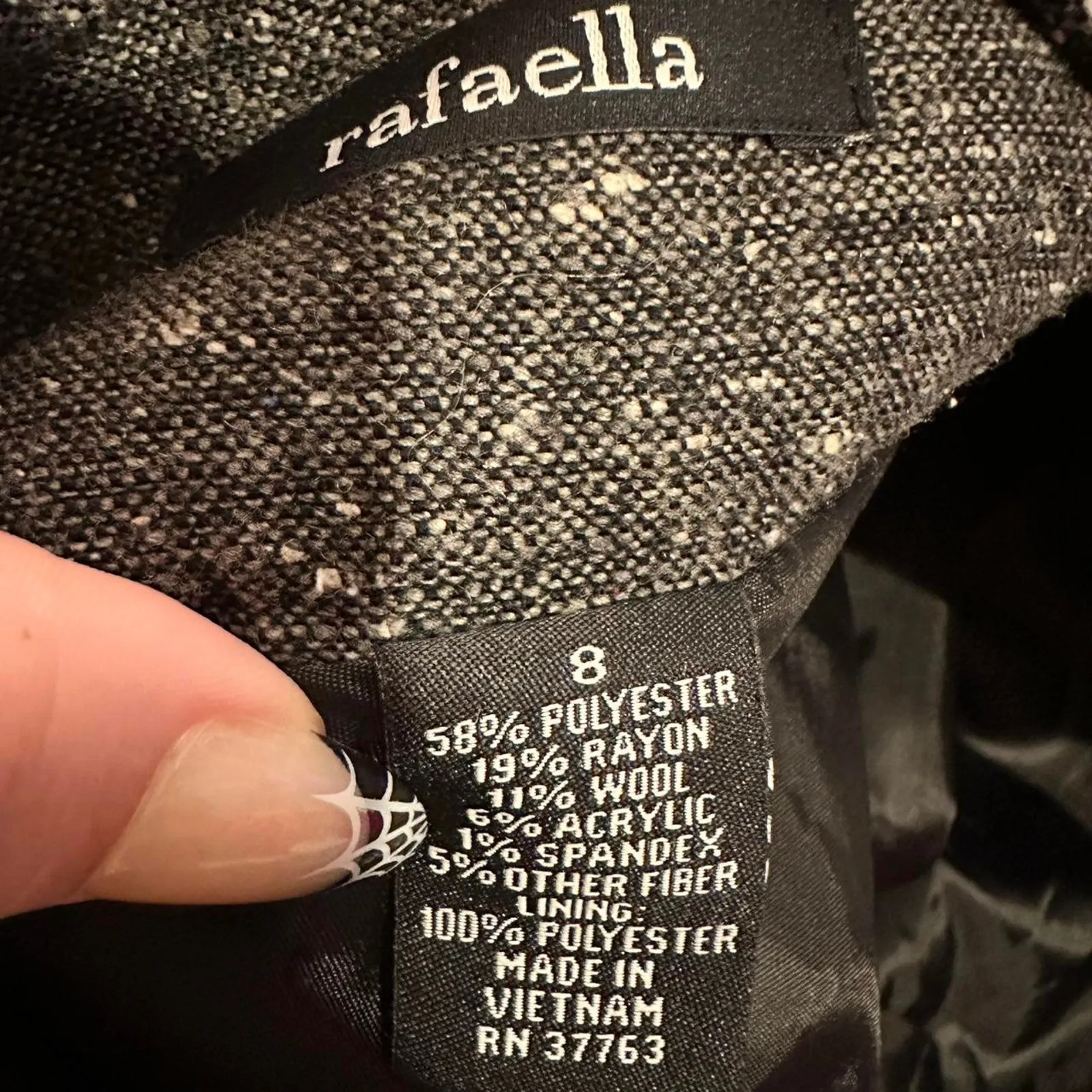 Grey and black midi wool blend skirt - Image 3