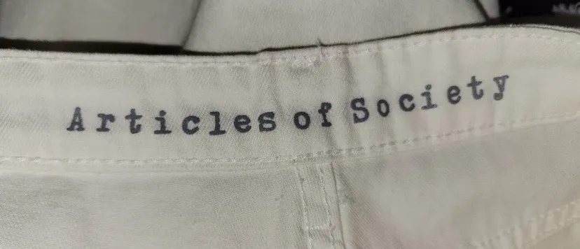 Tag 30 Actual 32 Raw Hem Short Denim White Cut Off Festival - Image 5