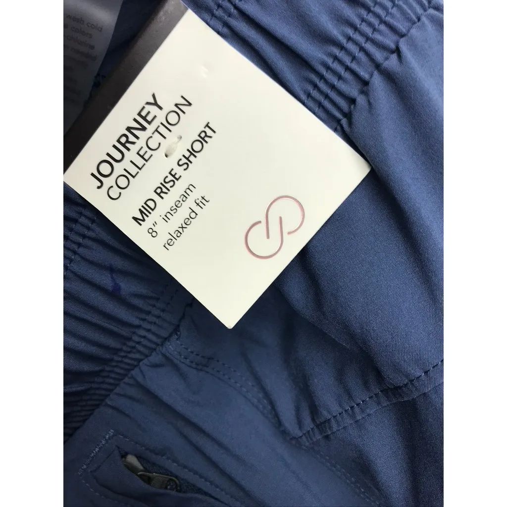 CALLA JOURNEY COLLECTION Mid Rise Relaxed Fit 8 inch Inseam Shorts M Navy Blue Size M - Image 7