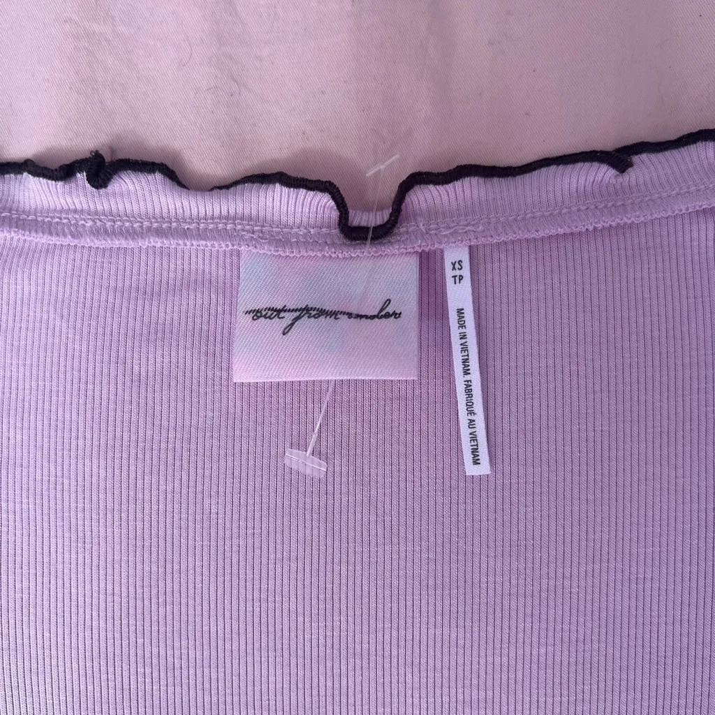 Urban Outfitters Lilac Long Sleeve Top with Black Accents - Image 3