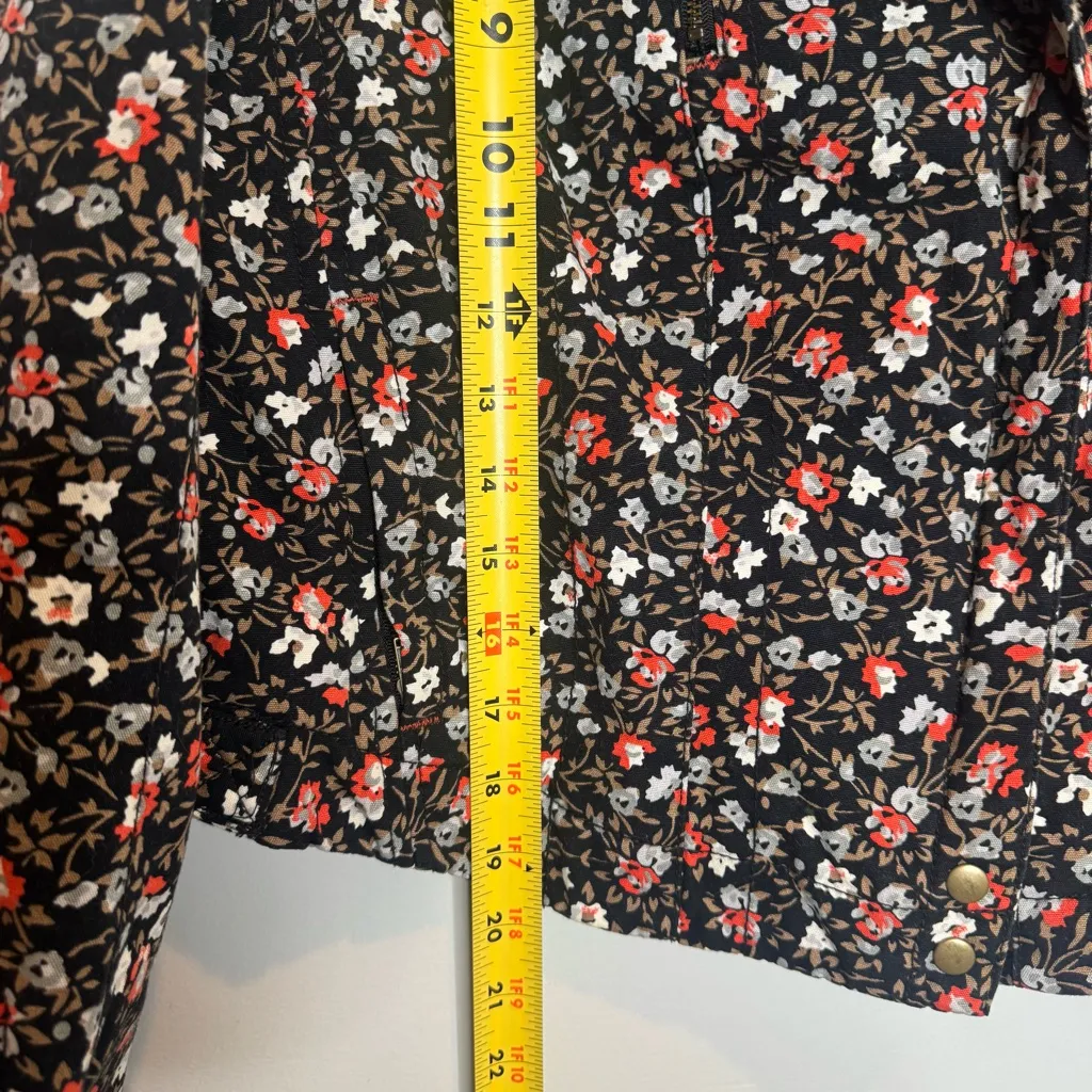 Anthropologie Hei Hei Tinsley Black Floral Moto Jacket Size 12 - Image 9