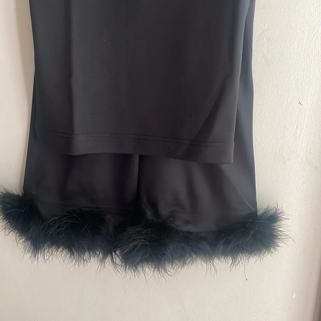 Sleeper Weekend Chic Feather Top And Shorts Set Black - Image 6