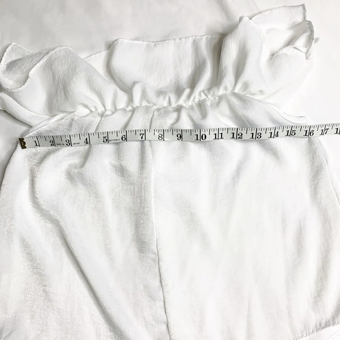 Off The Shoulder White Flowy Top - Image 5