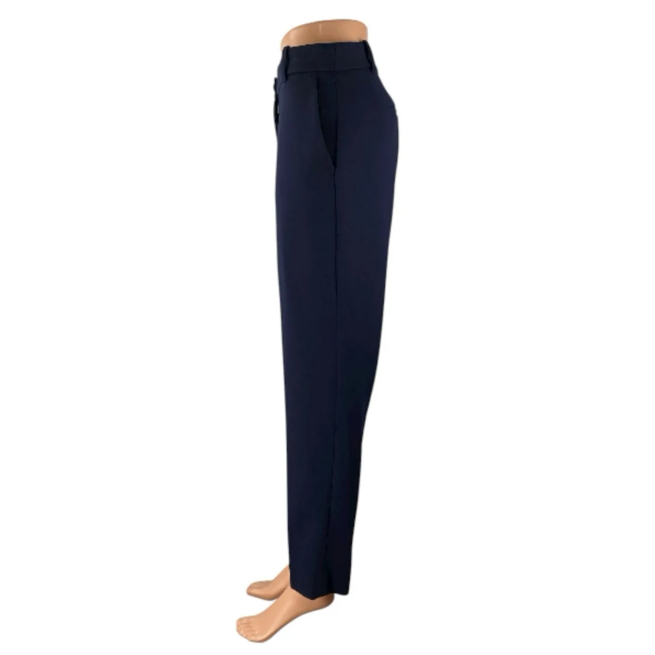 J.Crew Cameron Women's Navy Blue High Rise Straight Trousers Dress Pants Size 14 - Image 2