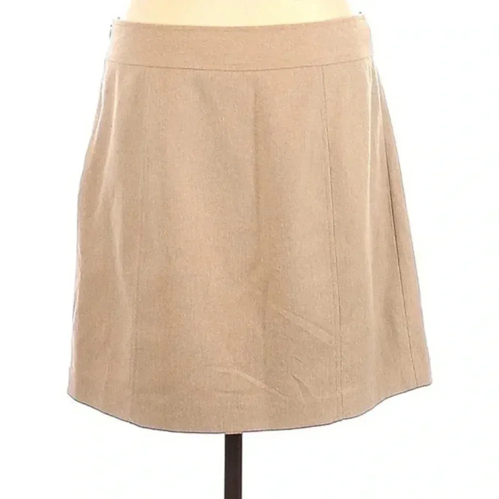 Banana Republic Y2K Beige Tan Wool & Cashmere Blend Mini Skirt Size 6 Small S - Image 2