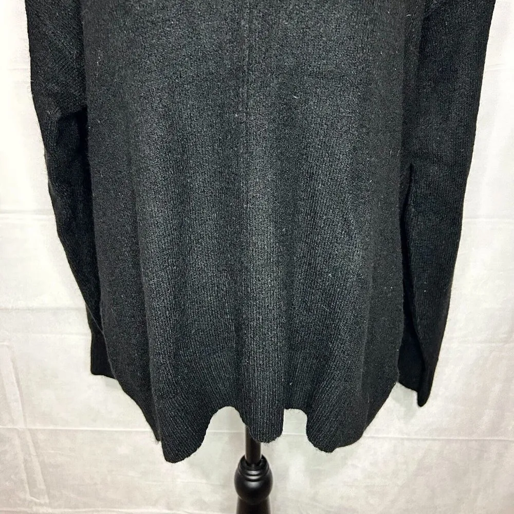 H&M Black Wool Blend Oversized V-Neck Pullover Sweater Size XS Lightweight - Image 3