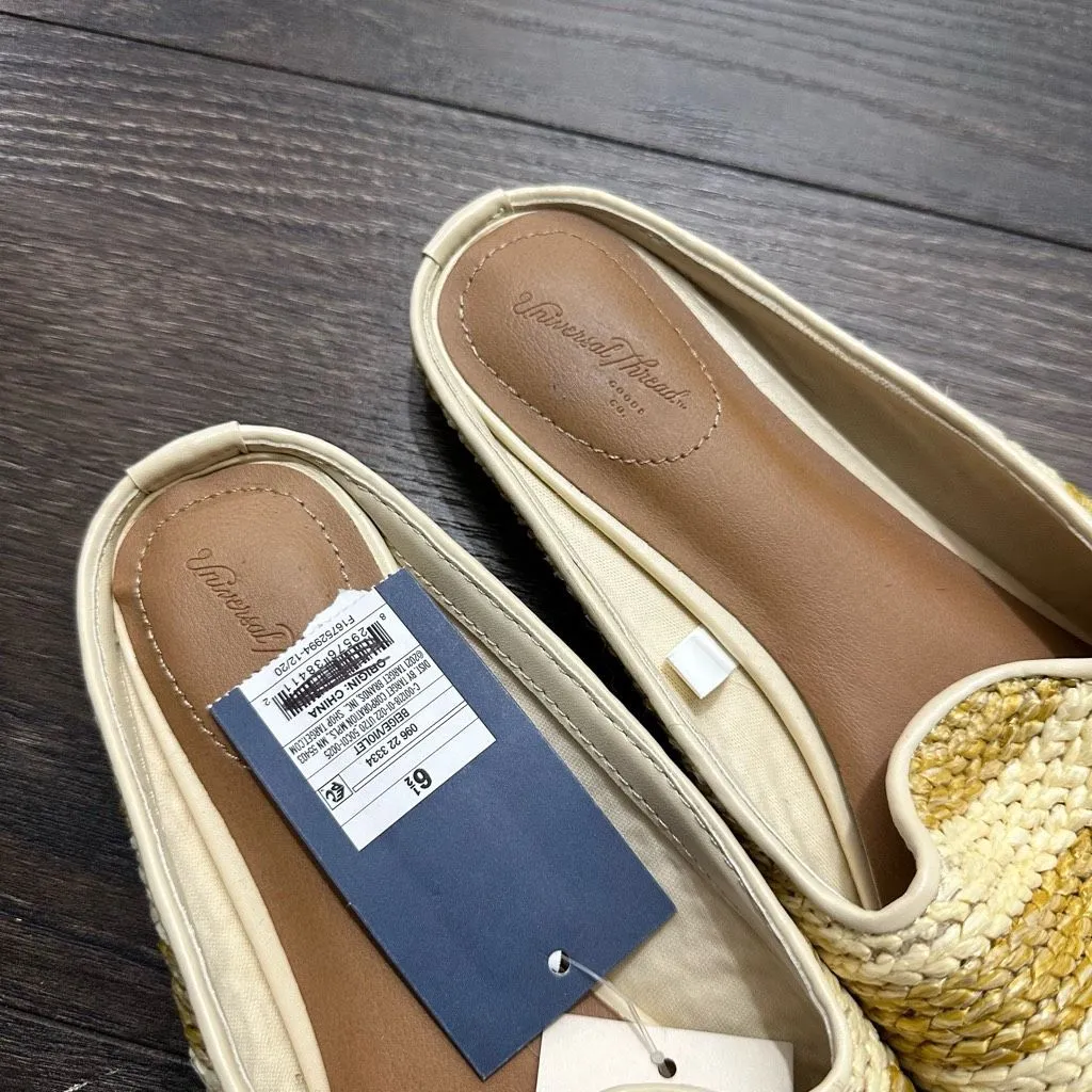 Universal Thread Women’s 6.5 Violet Striped Mules Pointed Toe Flats New NWT - Image 2