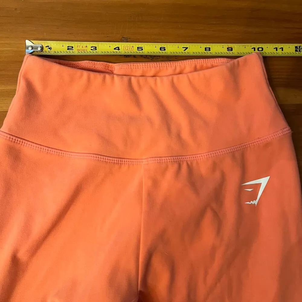 Gymshark Women's Coral Orange Full Length High Rise Training Leggings Size XS - Image 6